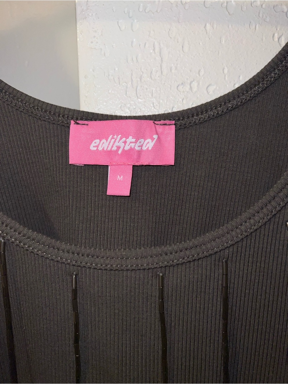 Edikted Beaded Fringe Ribbed Tank Top - Picture 5 of 9